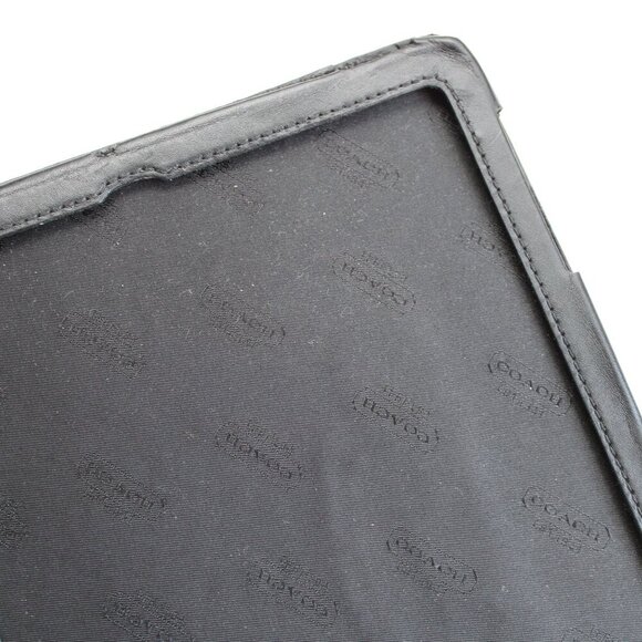 Coach Varick Navy Blue Nylon iPad Case Stand Sleeve Cover w/ Black Leather Trim - Picture 5 of 6